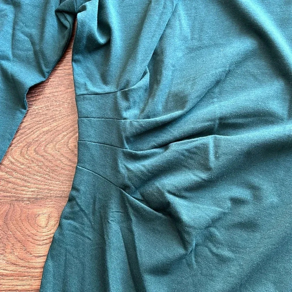 NWT Open Edit Long Sleeve Asymmetric MiniDress | Long Sleeve Dress | Green Dress - Picture 8 of 11